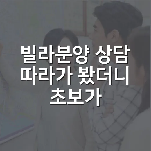 빌라분양 상담 따라가 봤더니 초보가 놓치기 쉬운 돈 이야기가 보였습니다 - 요약
