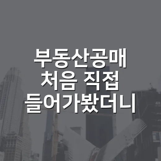 부동산공매 처음 직접 들어가봤더니, 싼 물건보다 무서운 게 따로 있었습니다 - 요약