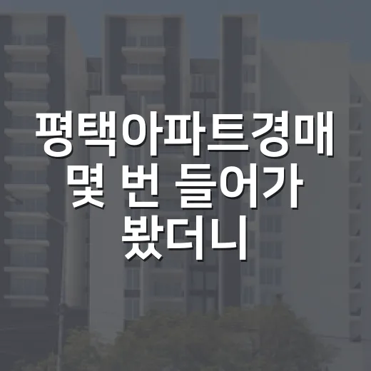 평택아파트경매 몇 번 들어가 봤더니 숫자보다 먼저 보이던 것들 - 요약