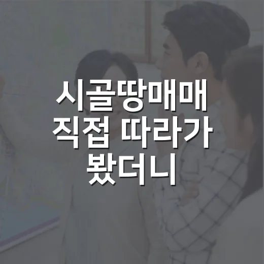 시골땅매매 직접 따라가 봤더니, 싼 땅보다 먼저 봐야 할 것들 - 요약