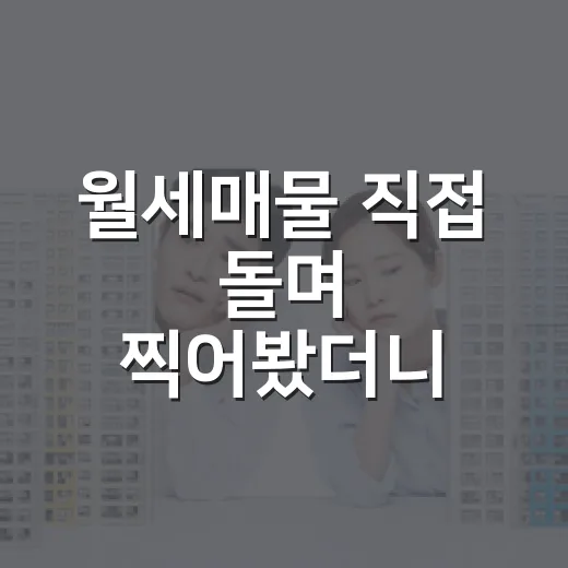 월세매물 직접 돌며 찍어봤더니 숫자보다 냄새가 먼저 말하더라 - 요약