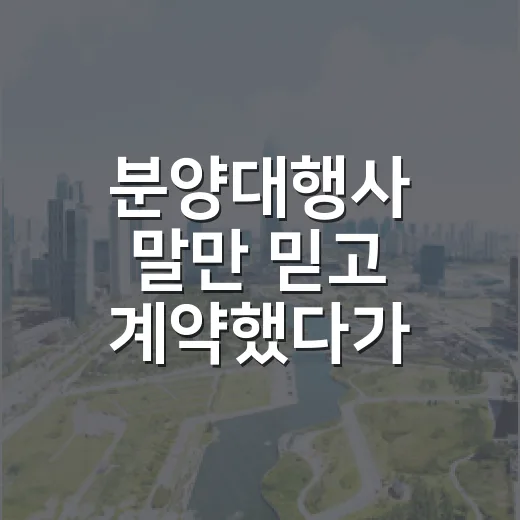 분양대행사 말만 믿고 계약했다가 현장에서 다시 계산해본 이야기 - 요약