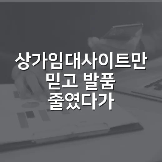 상가임대사이트만 믿고 발품 줄였다가 현장에서 바로 배운 것 - 요약