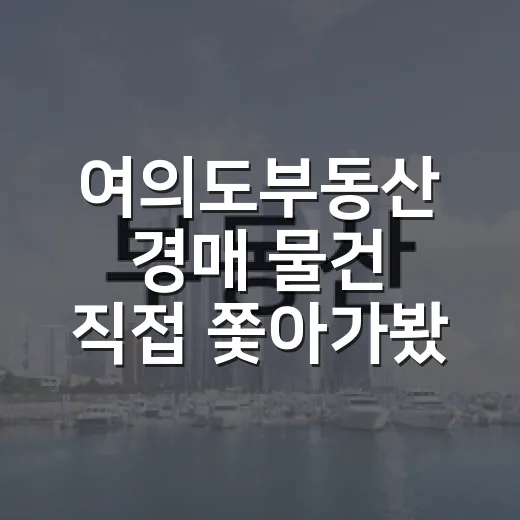 여의도부동산 경매 물건 직접 쫓아가봤더니, 싸 보이는 가격에 함정이 있었다 - 요약