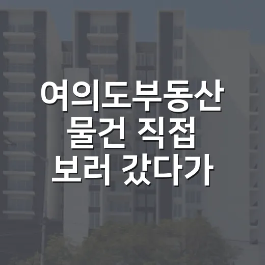 여의도부동산 물건 직접 보러 갔다가 입찰표 접은 이야기 - 요약