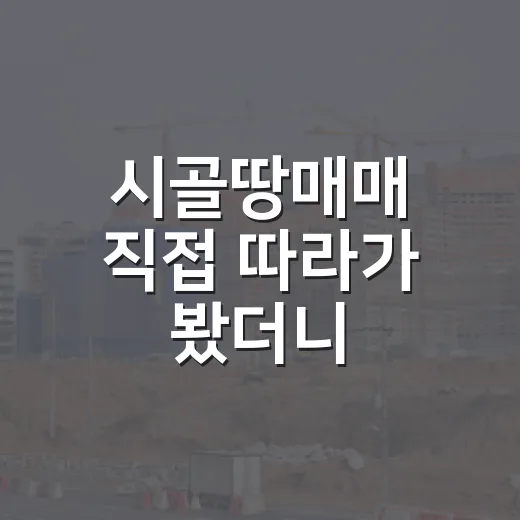시골땅매매 직접 따라가 봤더니, 싸다는 말 뒤에 숨어 있던 비용들 - 요약
