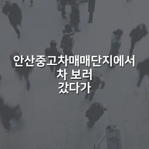 안산중고차매매단지에서 차 보러 갔다가 경매장 습관이 튀어나온 이야기 - 요약