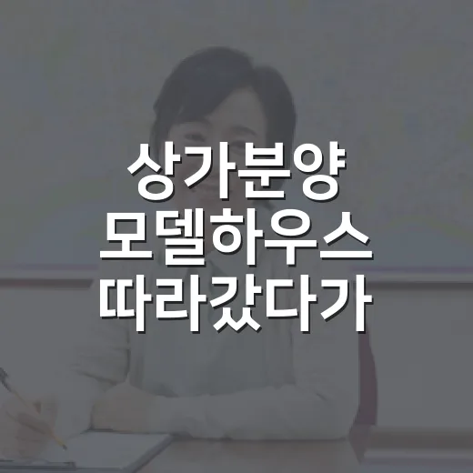 상가분양 모델하우스 따라갔다가 계산기 두드려본 진짜 이야기 - 요약