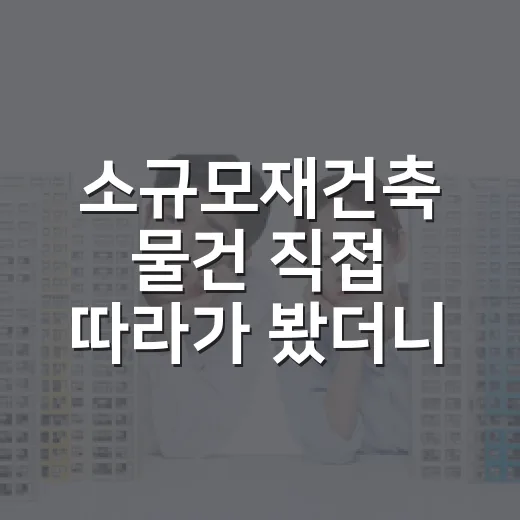 소규모재건축 물건 직접 따라가 봤더니, 작아서 더 만만하지 않았다 - 요약