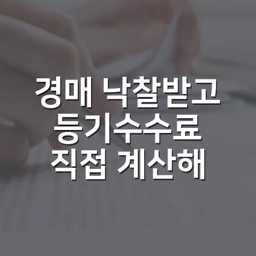 경매 낙찰받고 등기수수료 직접 계산해봤더니, 몇 만 원보다 더 중요한 게 있었습니다 - 요약
