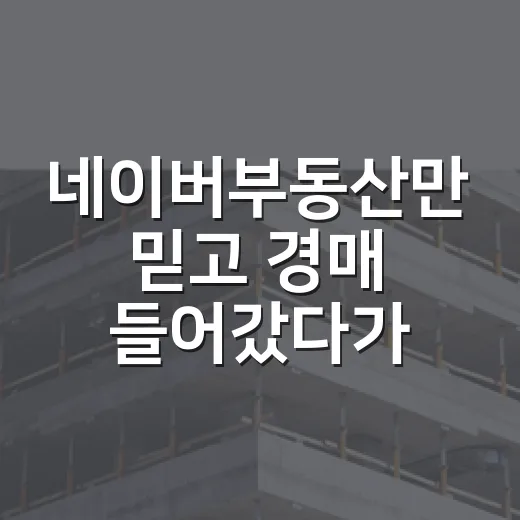 네이버부동산만 믿고 경매 들어갔다가 현장에서 식은땀 난 이야기 - 요약