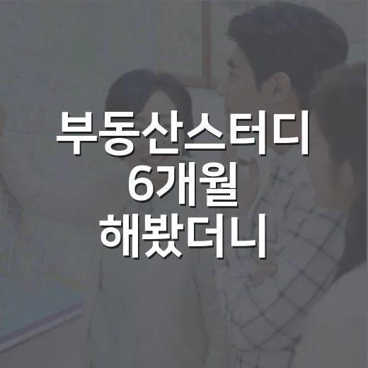 부동산스터디 6개월 해봤더니, 초보가 돈 잃는 지점이 딱 보였습니다 - 요약