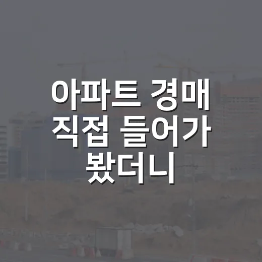 아파트 경매 직접 들어가 봤더니, 초보가 돈 잃는 지점은 따로 있었습니다 - 요약