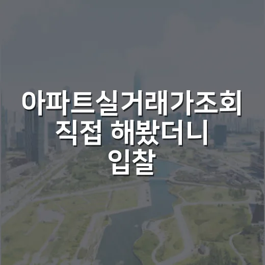 아파트실거래가조회 직접 해봤더니 입찰가가 2천만 원 달라졌습니다 - 요약