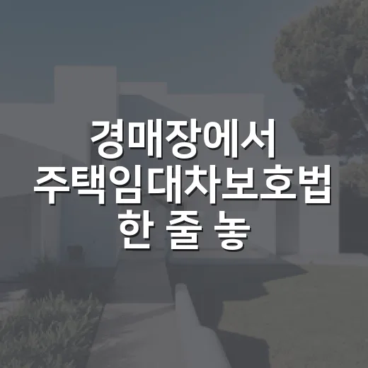 경매장에서 주택임대차보호법 한 줄 놓쳤다가 입찰표 접은 이야기 - 요약
