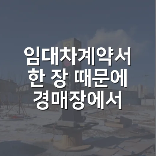 임대차계약서 한 장 때문에 경매장에서 보증금 날릴 뻔한 이야기 - 요약