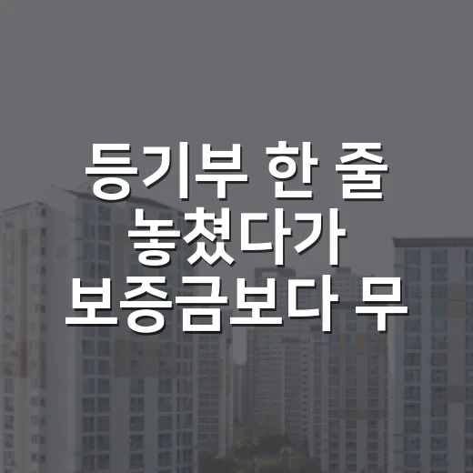 등기부 한 줄 놓쳤다가 보증금보다 무서운 권리를 본 날 - 요약