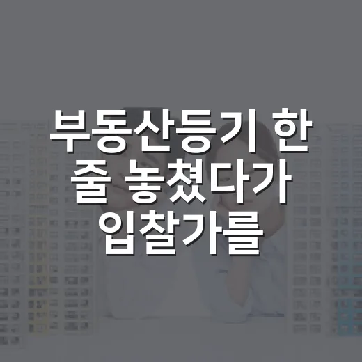 부동산등기 한 줄 놓쳤다가 입찰가를 다시 쓴 이야기 - 요약