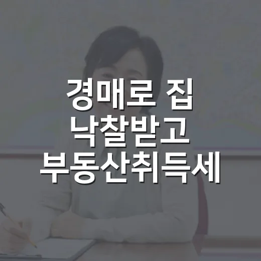 경매로 집 낙찰받고 부동산취득세 계산하다가 식은땀 난 이야기 - 요약