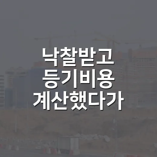낙찰받고 등기비용 계산했다가 잔금표 다시 짠 이야기 - 요약