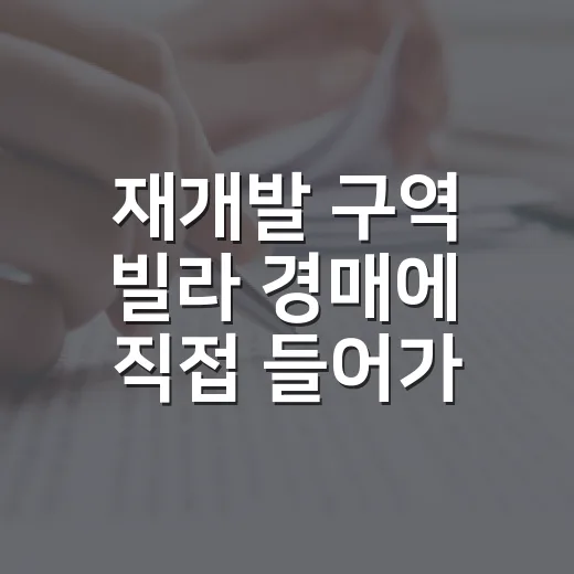 재개발 구역 빌라 경매에 직접 들어가봤더니 숫자보다 날짜가 더 무서웠습니다 - 요약