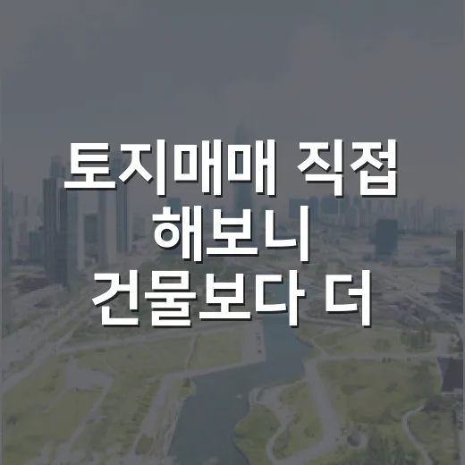 토지매매 직접 해보니 건물보다 더 무서웠던 진짜 이유 - 요약