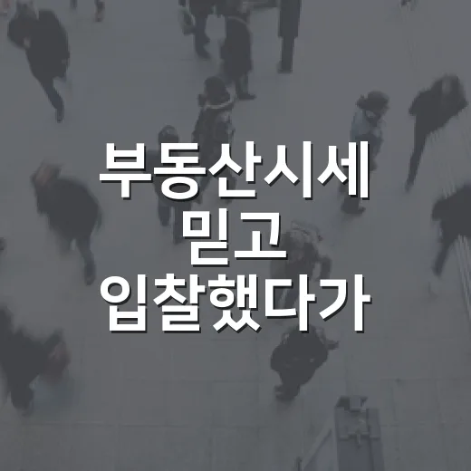 부동산시세 믿고 입찰했다가 보증금 날릴 뻔한 날 - 요약