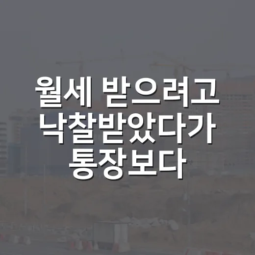 월세 받으려고 낙찰받았다가 통장보다 현장을 먼저 보게 된 이야기 - 요약