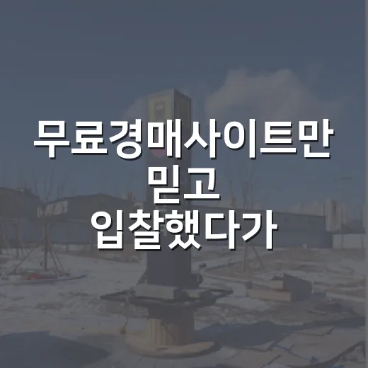 무료경매사이트만 믿고 입찰했다가 보증금 날릴 뻔한 이야기 - 요약