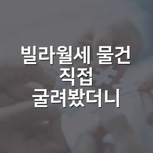 빌라월세 물건 직접 굴려봤더니, 숫자보다 먼저 봐야 할 게 있었습니다 - 요약