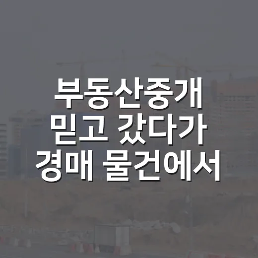 부동산중개 믿고 갔다가 경매 물건에서 식은땀 난 이야기 - 요약