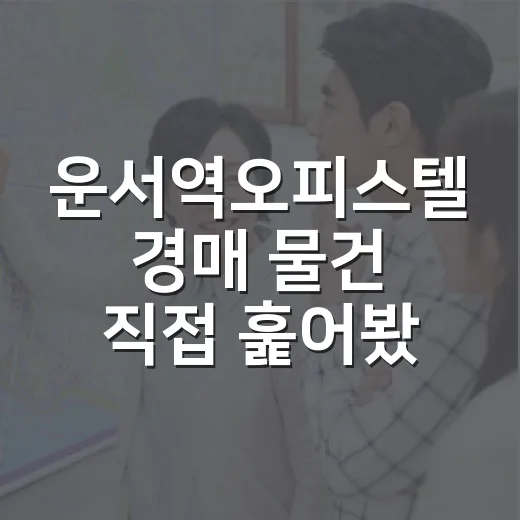 운서역오피스텔 경매 물건 직접 훑어봤더니 숫자보다 먼저 보이는 것들 - 요약
