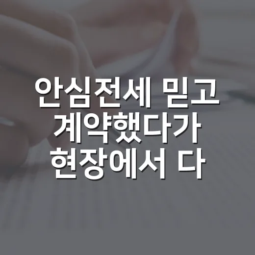 안심전세 믿고 계약했다가 현장에서 다시 확인한 진짜 후기 - 요약