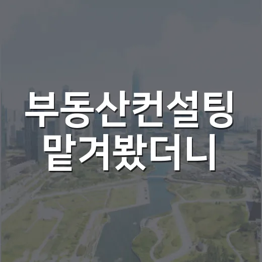 부동산컨설팅 맡겨봤더니, 돈보다 먼저 봐야 할 게 보였습니다 - 요약