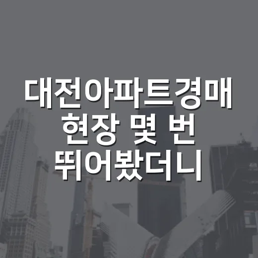 대전아파트경매 현장 몇 번 뛰어봤더니, 초보가 제일 먼저 걸러야 할 물건이 보였습니다 - 요약