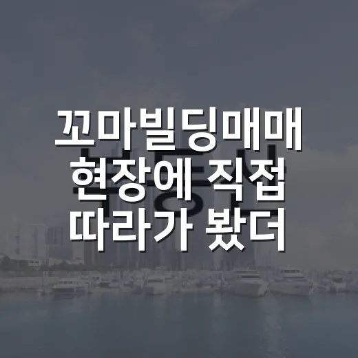 꼬마빌딩매매 현장에 직접 따라가 봤더니 숫자보다 먼저 보이는 것들 - 요약