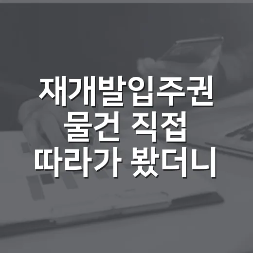 재개발입주권 물건 직접 따라가 봤더니, 싼 줄 알았던 이유가 따로 있었다 - 요약