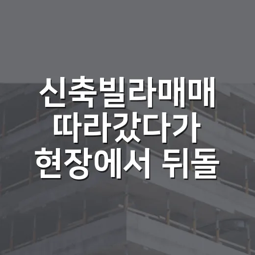 신축빌라매매 따라갔다가 현장에서 뒤돌아 나온 진짜 이유 - 요약