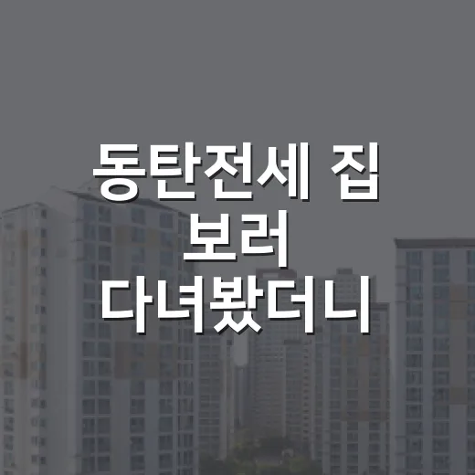 동탄전세 집 보러 다녀봤더니, 싸 보이는 물건일수록 먼저 의심하게 되더라 - 요약