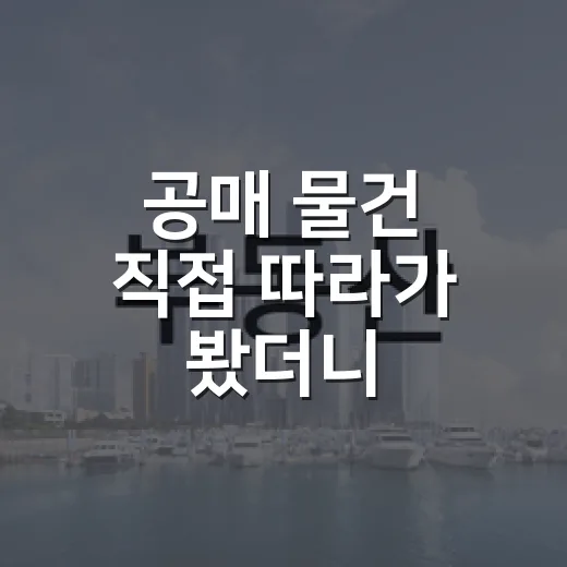 공매 물건 직접 따라가 봤더니, 싸다는 말 뒤에 숨어 있던 진짜 비용 - 요약