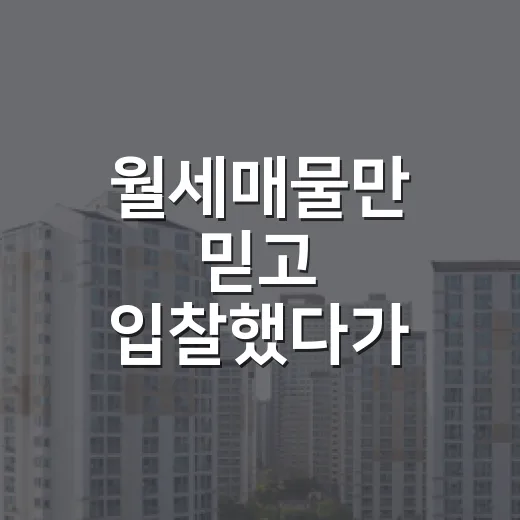 월세매물만 믿고 입찰했다가 보증금 계산에서 식은땀 난 이야기