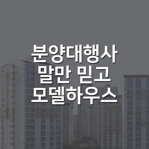 분양대행사 말만 믿고 모델하우스 갔다가 숫자 다시 까본 이야기
