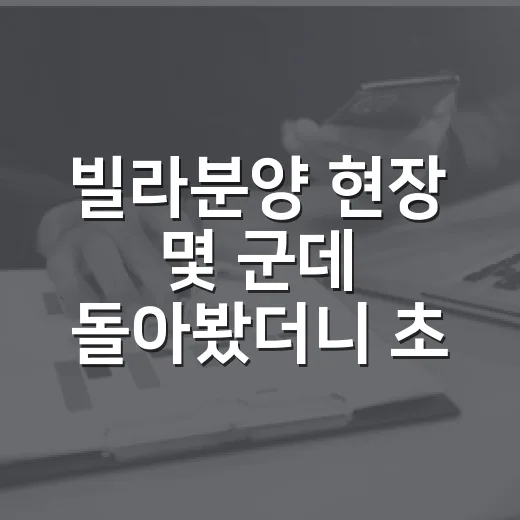 빌라분양 현장 몇 군데 돌아봤더니 초보가 놓치는 돈 구멍이 보였습니다
