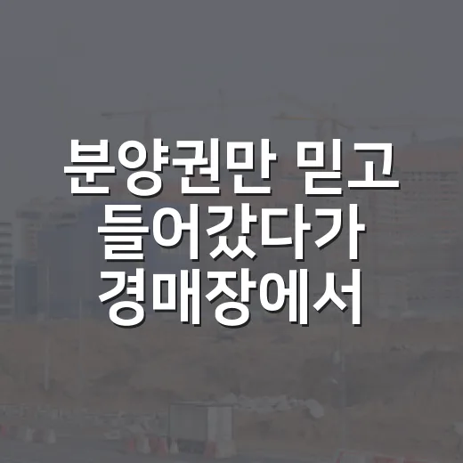 분양권만 믿고 들어갔다가 경매장에서 다시 계산해본 이야기 - 요약