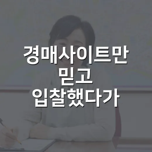 경매사이트만 믿고 입찰했다가 보증금 날릴 뻔한 이야기 - 요약