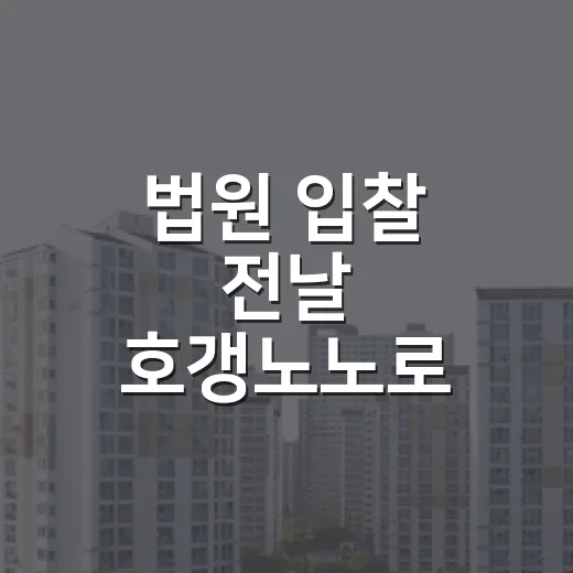 법원 입찰 전날 호갱노노로 단지 훑어봤더니 보이는 것들 - 요약