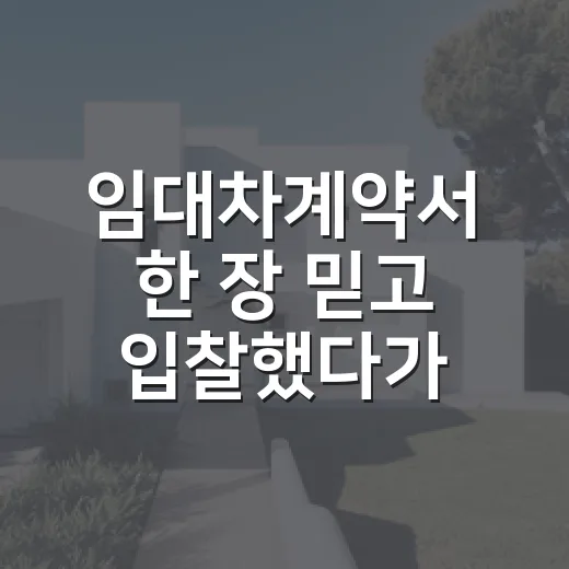 임대차계약서 한 장 믿고 입찰했다가 보증금 떠안은 현장 이야기 - 요약