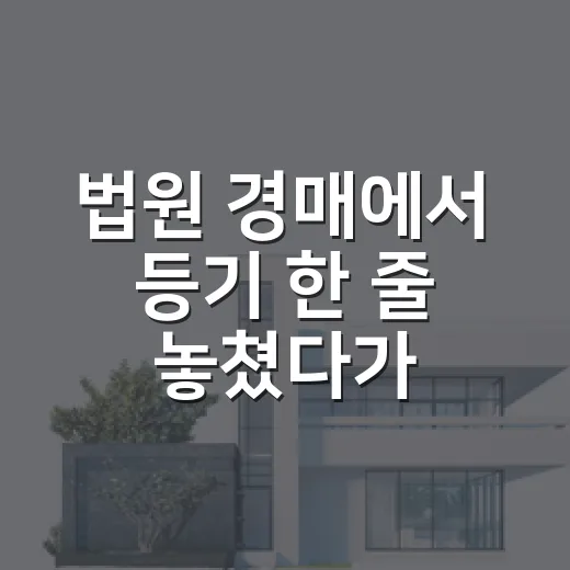법원 경매에서 등기 한 줄 놓쳤다가 식은땀 난 이야기 - 요약