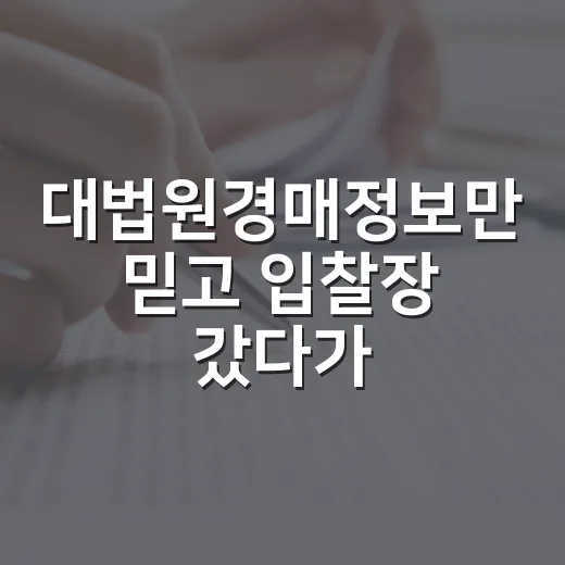 대법원경매정보만 믿고 입찰장 갔다가 등기부 다시 떼어본 이야기 - 요약