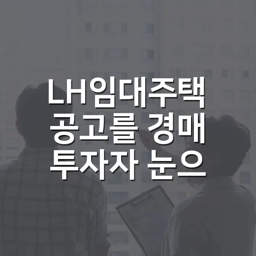 LH임대주택 공고를 경매 투자자 눈으로 읽어봤더니 보인 것들 - 요약